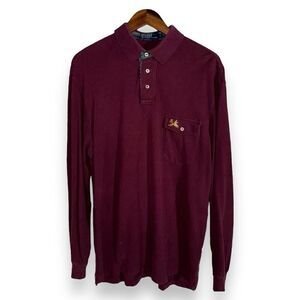 Rare Polo Ralph Lauren Mallard L/S Pique Mesh Polo Shirt Size L